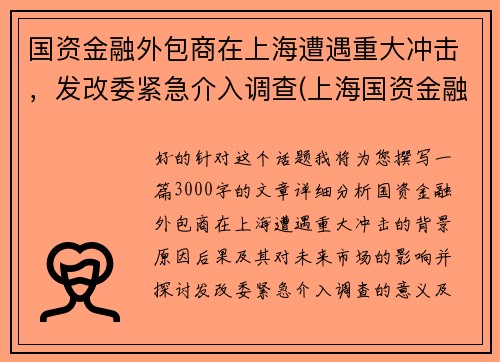 国资金融外包商在上海遭遇重大冲击，发改委紧急介入调查(上海国资金融控股集团)