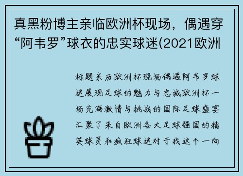 真黑粉博主亲临欧洲杯现场，偶遇穿“阿韦罗”球衣的忠实球迷(2021欧洲杯阿瑙托维奇)