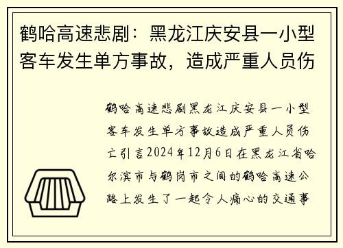 鹤哈高速悲剧：黑龙江庆安县一小型客车发生单方事故，造成严重人员伤亡